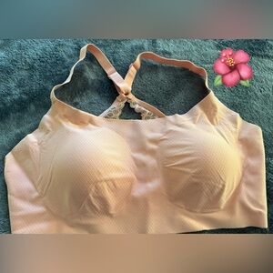 Hanes Seamless Tan Lace-Back Bra